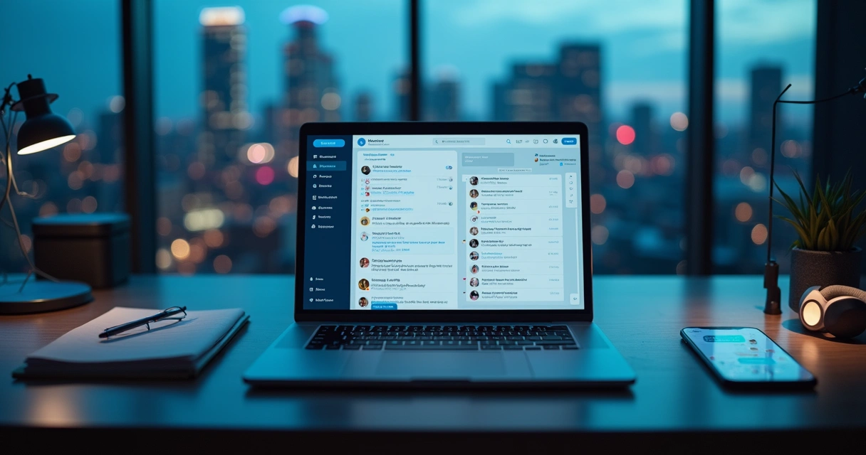 Tela com automação de conversas B2B ligando posts do LinkedIn a mensagens privadas