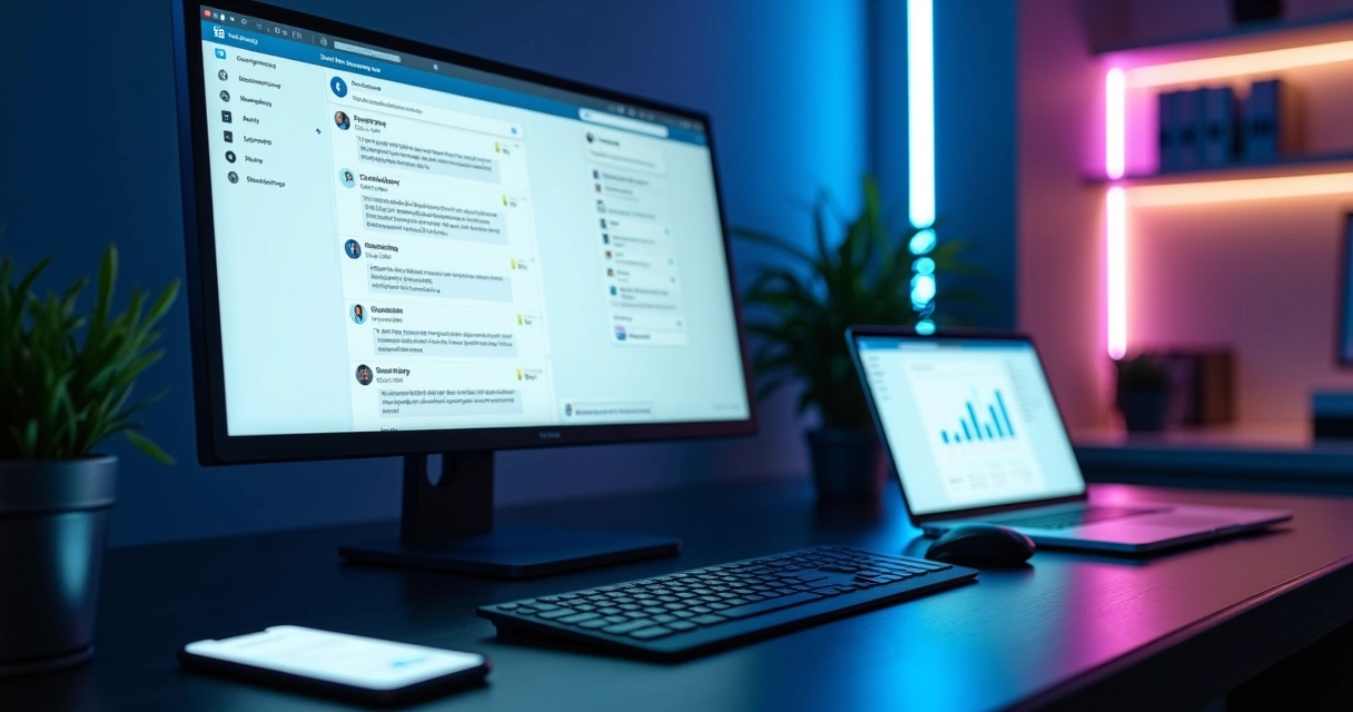 Tela de LinkedIn com automação organizando respostas rápidas em mensagens diretas