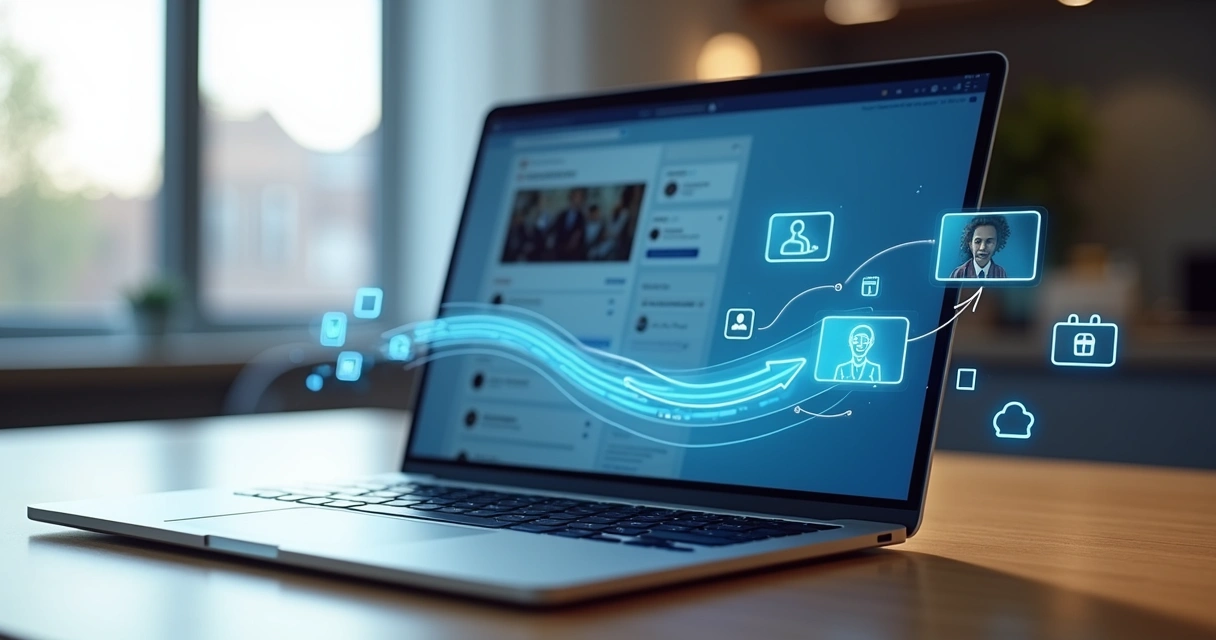 Fluxo de jornada contextual conectando post no LinkedIn a mensagens na DM