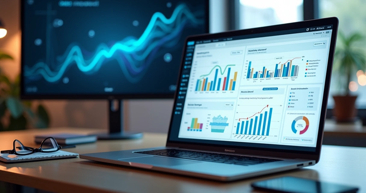 Painel com métricas de DMs automáticas do LinkedIn em tela de notebook